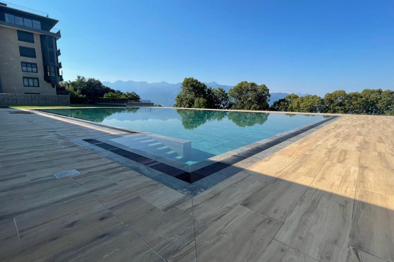 Les Terrasses De Lavaux 1 - Appartement De Luxe Avec Vue Panoramique Et Piscine Puidoux Eksteriør bilde